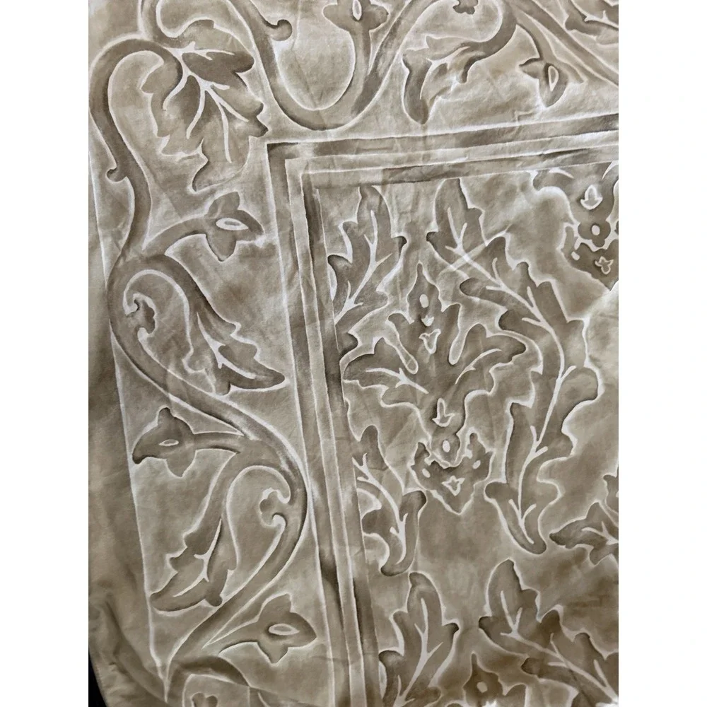 Restoration Hardware Tan Amalfi Rave Queen Size Duvet Cover Set Shams Italy 3 PC